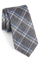 Men's Calibrate Gatrell Plaid Tie, Size - Grey