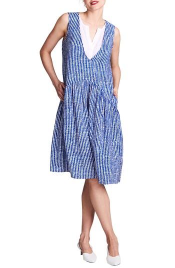 Women's Allette Donna Drop Waist Nursing Dress - Blue