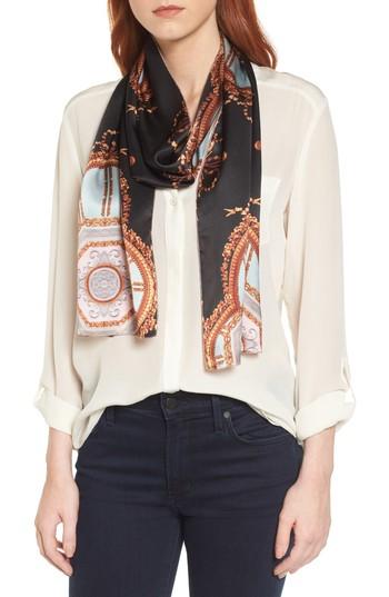 Women's Ted Baker London Versailles Skinny Silk Scarf, Size - Black