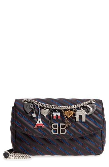 Balenciaga Medium Bb Round Logo Charm Crossbody Bag -