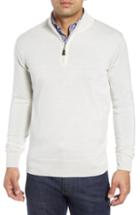 Men's Peter Millar Crown Soft Regular Fit Wool Blend Quarter Zip Sweater, Size - White
