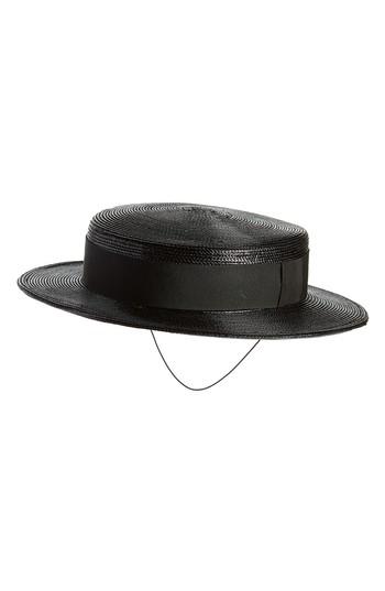Women's Saint Laurent Boater Hat, Size Medium - Black