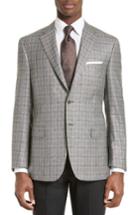 Men's Canali Classic Fit Plaid Silk & Wool Sport Coat