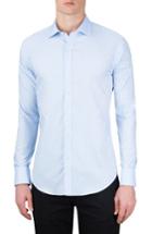 Men's Bugatchi Classic Fit Checkerboard Sport Shirt, Size - Blue