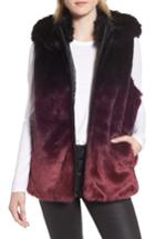 Women's Heurueh Ryan Ombre Faux Fur Hooded Vest, Size - Purple