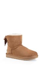 Women's Ugg Customizable Bailey Bow Mini Genuine Shearling Bootie M - Brown