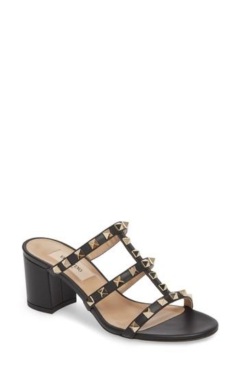 Women's Valentino Garavani Rockstud Slide Sandal Us / 34eu - Black
