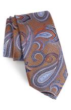 Men's Nordstrom Men's Shop Palisades Paisley Silk Tie, Size - Orange