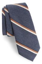 Men's Nordstrom Men's Shop Bushwick Stripe Cotton Blend Skinny Tie