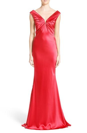 Women's Carolina Herrera Silk Satin Gown - Red