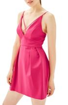 Women's Topshop Cross Front Minidress Us (fits Like 2-4) - Pink
