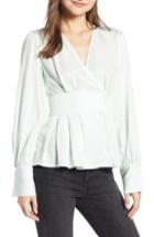 Women's Something Navy Waist Detail Jacquard Top, Size - Green