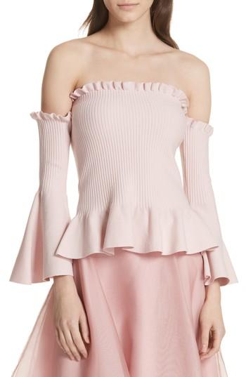 Women's Milly Pintuck Off The Shoulder Top - Pink
