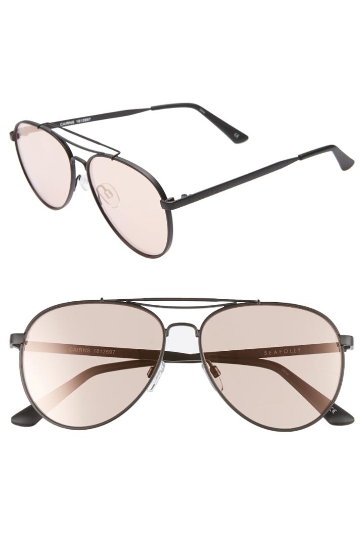 Women's Seafolly Cairns 55mm Aviator Sunglasses - Black