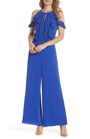 Women's Julia Jordan Cold Shoulder Jumpsuit - Blue