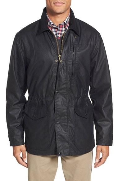Men's Filson 'cover Cloth Mile Marker' Waxed Cotton Coat - Black