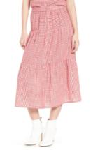 Women's Ten Sixty Sherman Gingham Tiered Midi Skirt - Red