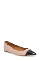 Women's Tory Burch Angelina Cap Toe Flat .5 M - Pink