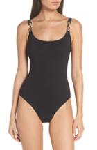 Women's Tory Burch Clip Tank One-piece Swimsuit - Black