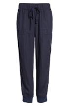 Petite Women's Caslon Linen Jogger Pants, Size P - Blue