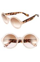 Women's Kate Spade New York 'khriss' 52mm Round Sunglasses - Pink/ Gold Glitter