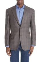 Men's Canali Classic Fit Plaid Silk & Wool Sport Coat Us / 48 Eu S - Brown