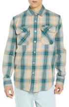 Men's Obey Continental Plaid Flannel Shirt - Blue/green