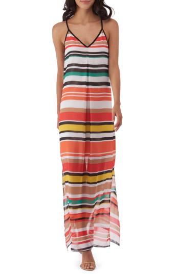 Women's Eci Stripe Chiffon Maxi Dress - Orange