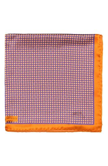 Men's Robert Talbott Dot Silk Pocket Square, Size - Purple