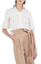 Women's Akris Punto Gathered Bell Sleeve Blouse - White