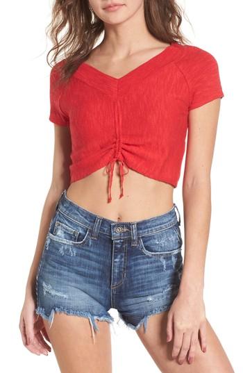 Women's Ten Sixty Sherman Cinch Front Crop Top - Red