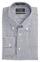 Men's Nordstrom Men's Shop Traditional Fit Non-iron Gingham Dress Shirt - 33 - Grey