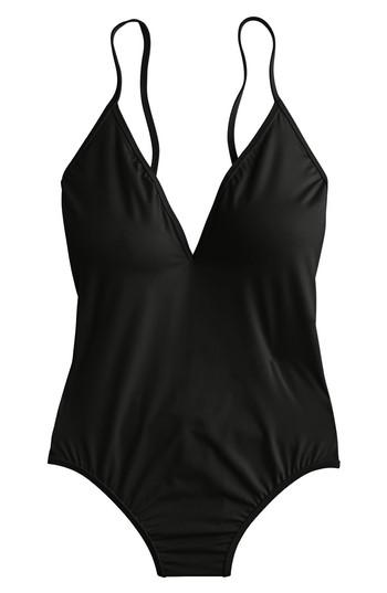 Women's J.crew Playa Montauk Strappy One-piece Swimsuit - Black