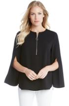 Women's Karen Kane Slit Sleeve Crepe Half-zip Top