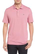 Men's Vineyard Vines Stripe Golf Polo - Red