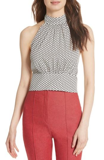 Women's Dvf Stretch Silk Halter Blouse - Ivory