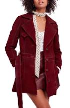 Women's Free People Agent 99 Suede Peacoat - Burgundy