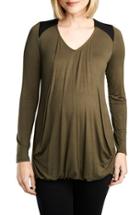Women's Maternal America Quilted Nursing Top - Green