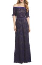Women's Tadashi Shoji Lace Off The Shoulder Gown - Blue