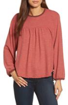 Women's Velvet By Graham & Spencer Vintage Stripe Jersey Peasant Top - Red