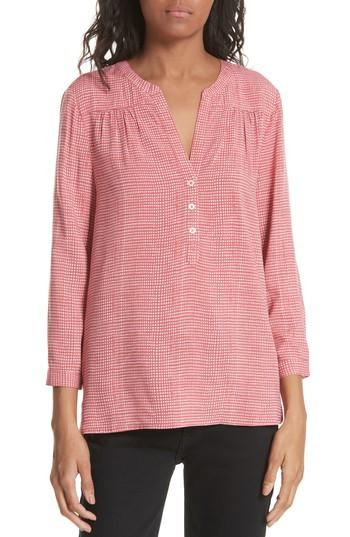 Women's Joie Rosalynn Split Neck Check Top, Size - Pink