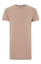 Men's Topman Muscle Fit Longline T-shirt, Size - Brown