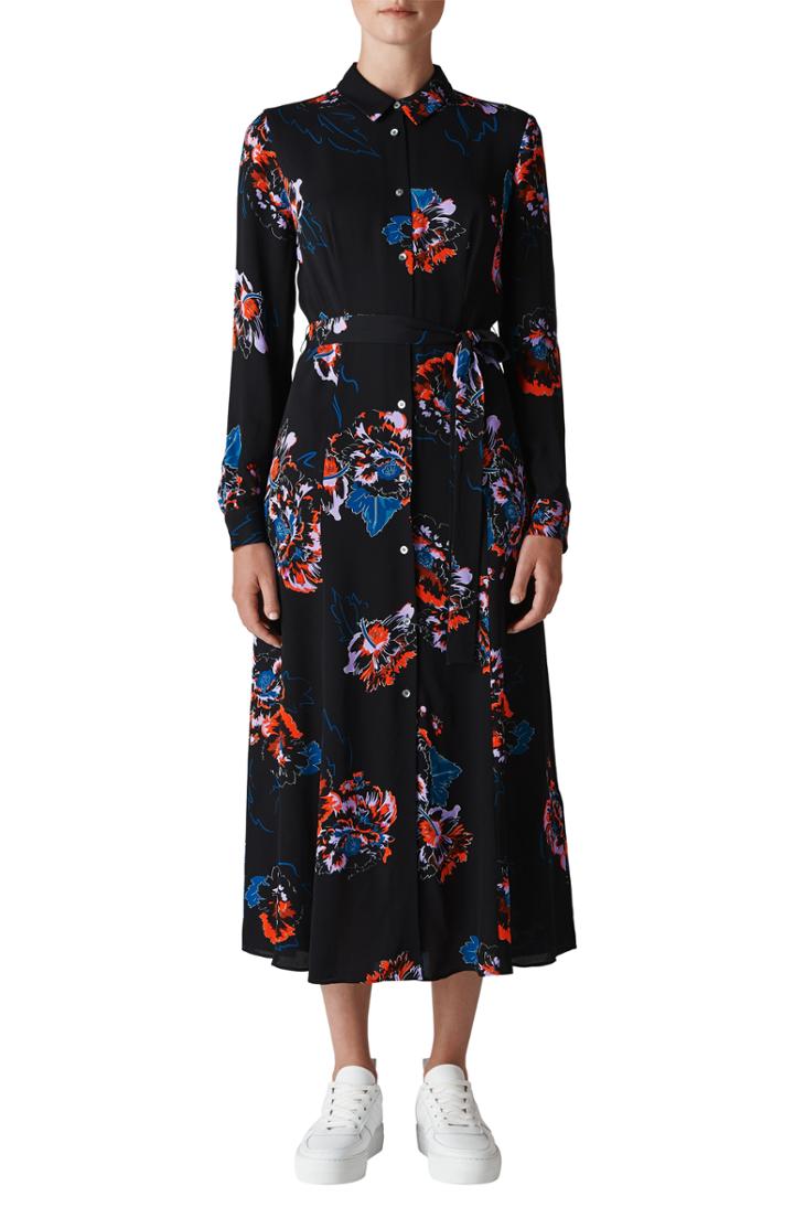 Women's Whistles Freya Print Shirtdress Us / 8 Uk - Black