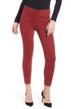 Women's Good American Good Legs Raw Edge Crop Skinny Jeans - Red