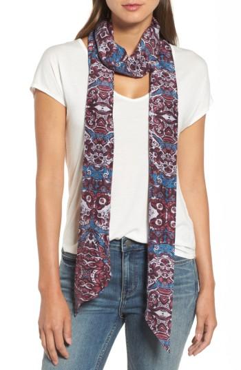 Women's Treasure & Bond Opulent Tapestry Silk Skinny Scarf, Size - Pink