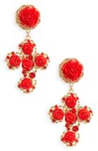 Women's Bp. Floral Cross Drop Earrings