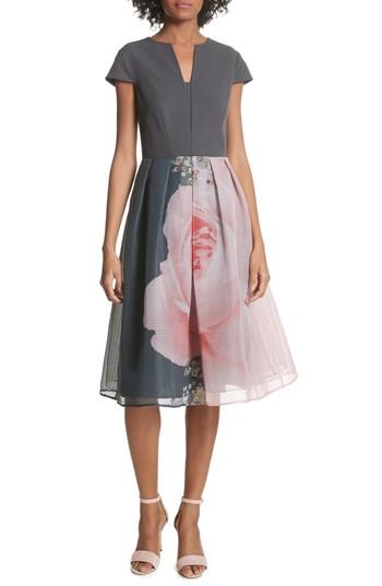 Women's Ted Baker London Noura Midi Dress - Grey