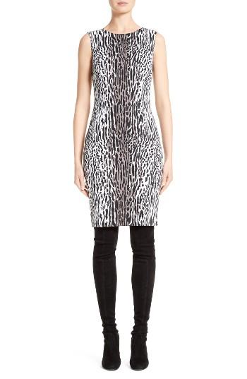 Women's St. John Collection Leopard Stretch Jacquard Dress