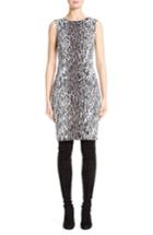 Women's St. John Collection Leopard Stretch Jacquard Dress