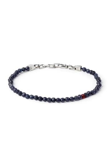 Men's Title Of Work Sapphire & Ruby Bead Bracelet